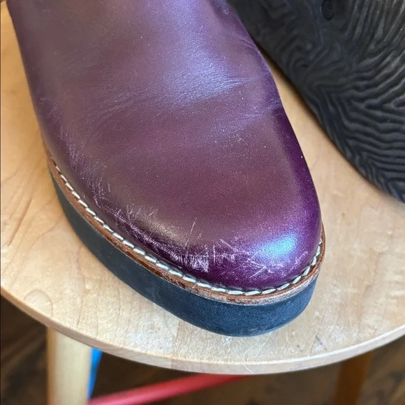Marroqui Sanchez purple leather platform ankle boots size 40 9 - Picture 6 of 8